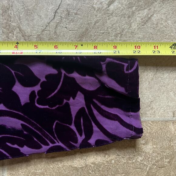 Silk Lore Beth Terrell Top Purple Velvet Burnout Floral Whimsigoth Fairy Artsy - Picture 8 of 8
